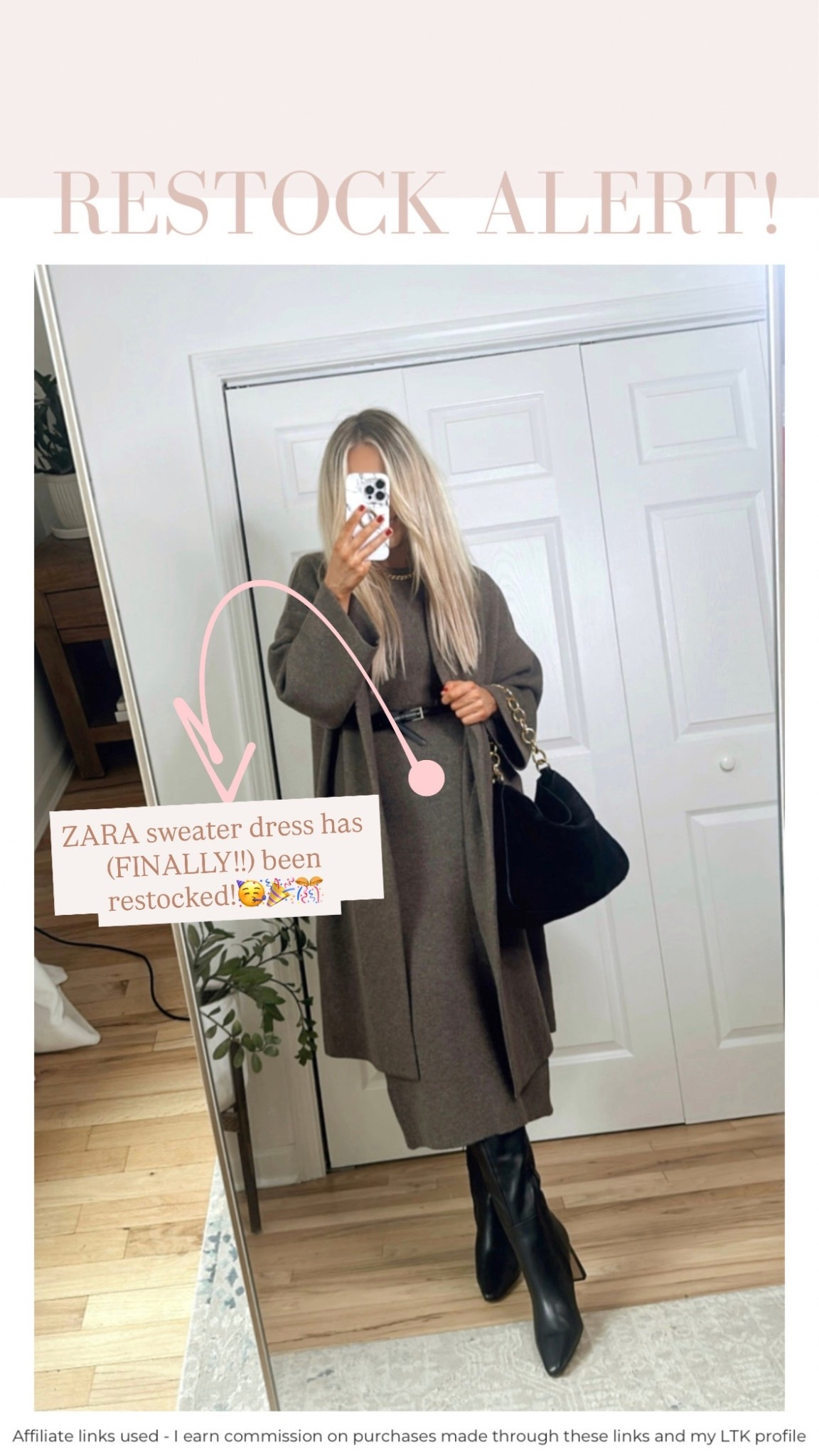 Zara sweater dress has (FINALLY!!) been restocked! 🥳🎉🎊