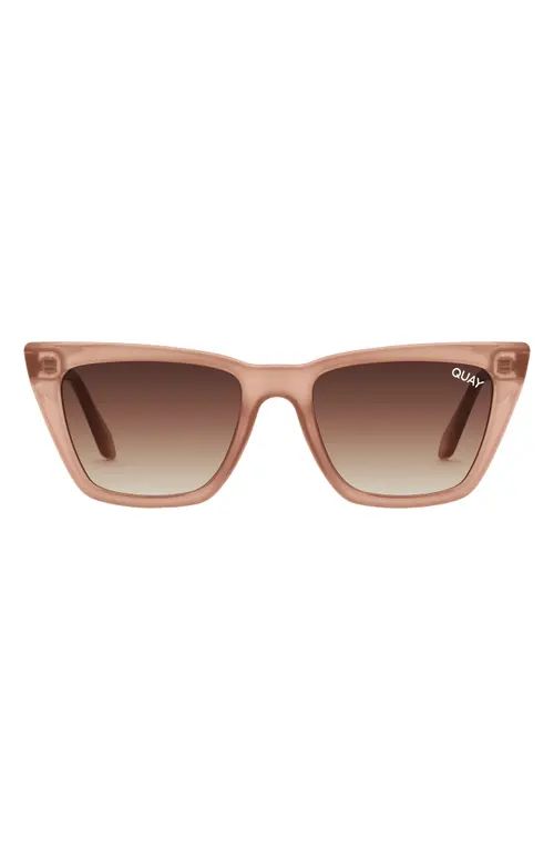 Quay Australia Call The Shots 48mm Gradient Cat Eye Sunglasses in Milky Caramel /Brown at Nordstrom | Nordstrom