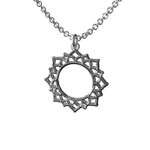 Heights Jewelers Sterling Silver Crown Chakra Pendant with Chain | HSN