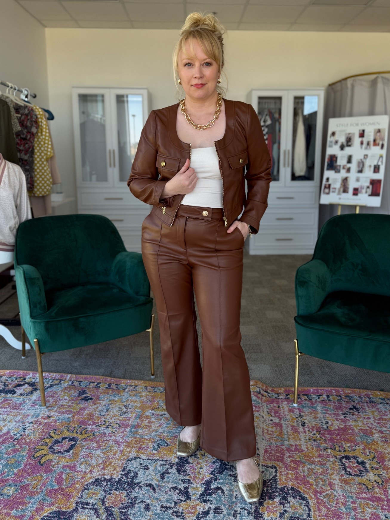Huge Loft sale. I have gotten so much use out of this faux, leather jacket and pants. I did a petite in the jacket for the shorter arm length. #hocautumn #hocspring 

#LTKPetite #LTKOver40