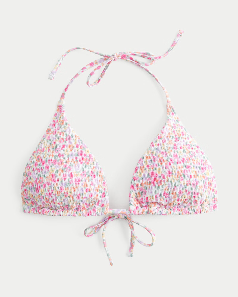 Smocked Multi-Way Triangle Bikini Top | Hollister (US)