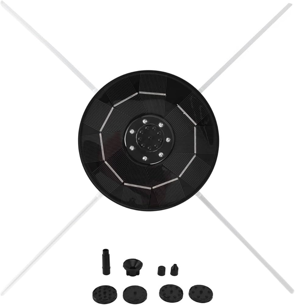 LED Solar Fountain,Solar Fountain Pump with LED Lights Prevents Dry Burning Solar Powered Water P... | Amazon (UK)