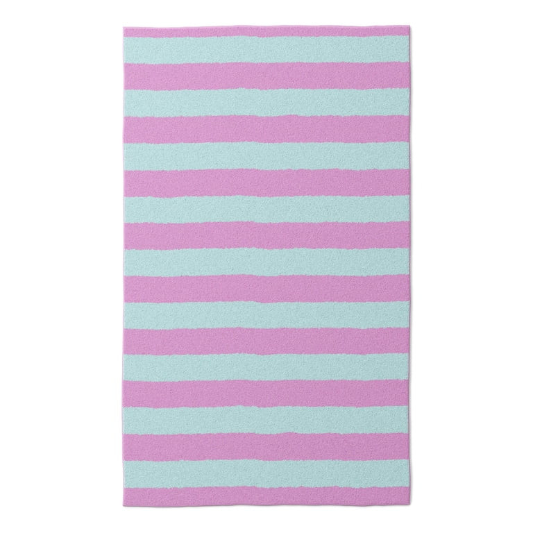Mainstays Kids Tufted Pink and Light Purple Stripe Washable Area Rug, 3 ft x 5 ft | Walmart (US)