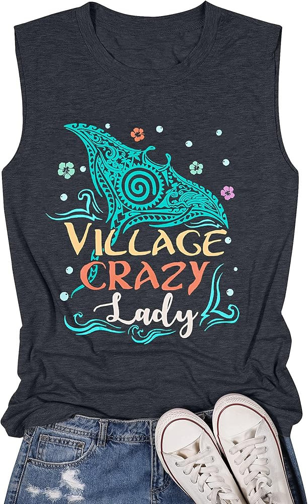 JINTING Village Crazy Shirt Summer Tank Tops Vacation Sleeveless Tops for Women Letter Graphic Ta... | Amazon (US)