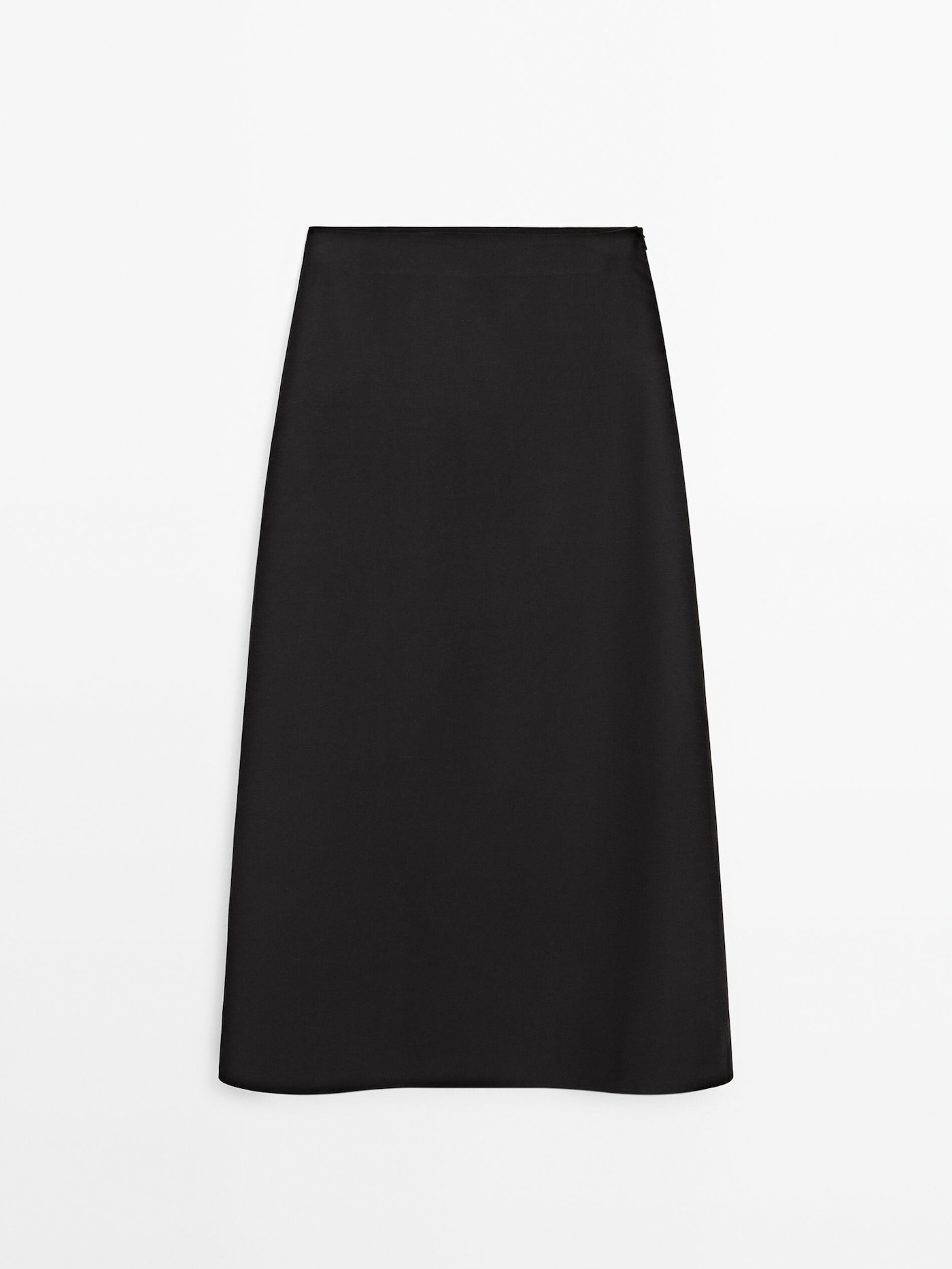 Straight linen blend skirt | Massimo Dutti US
