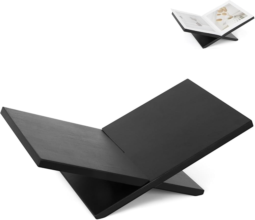 PUERSI Open Display Stand, Wooden Large Book Holder, Coffee Table Stand, Wood Easel for Magazine,... | Amazon (US)