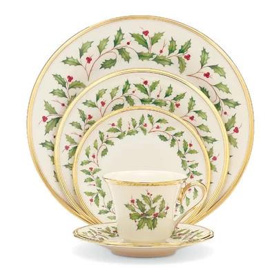 Lenox Holiday Porcelain China 5 Piece Place Setting, Service for 1 | Wayfair North America