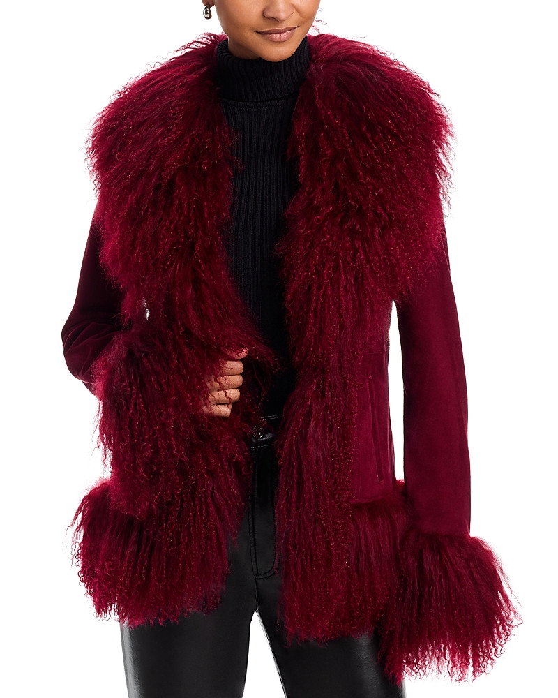 Susanna Chow Dorothy Suede & Shearling Trim Coat | Bloomingdale's (US)