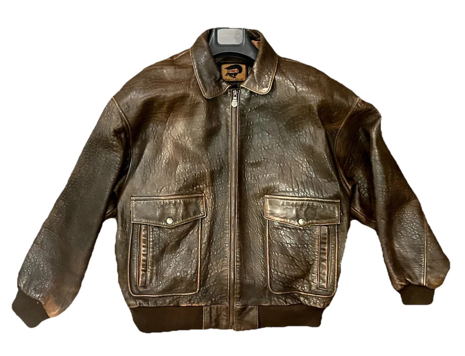 Vintage Men’s Brown Leather Bomber Jacket Genuine Leather Size XL Vintage 90s  | eBay | eBay US