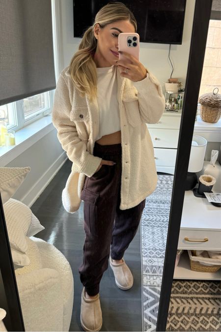 cozy warm fall outfit idea 🐻🤎 these cargo joggers are so good 🤌🏽 

#effortlesschic #comfyoutfit #casualoutfit #simpleoutfit #grwm #morningroutine #getreadywithme #fashionreels #explore #autumnaesthetic #pinterestinspired #pinterestoutfit #cleangirlaesthetic #girlythings #girlyoutfits #autmnoutfit #falloutfit #teacheroutfit #oversizedsweater #comfysweater #uggoutfit #leggings #comfycozy #cozyoutfit #sherpa #cargojogger #shacket #uggseason effortless chic , american style , girly outfit , autumn outfit , fall outfit , pinterest outfit , clean girl aesthetic , casual outfit , comfy outfit , simple outfit , outfit ideas , neutral style , minimal outfit , ootd , comfy casual , get ready with me , minimal style , outfit idea , fashion reels , neutral outfit idea , teacher style , outfit inspiration , comfy sweater , oversized sweater , leggings , fall style , sherpa shacket , Ugg outfit , cargo joggers , target style

#LTKstyletip #LTKsalealert #LTKU