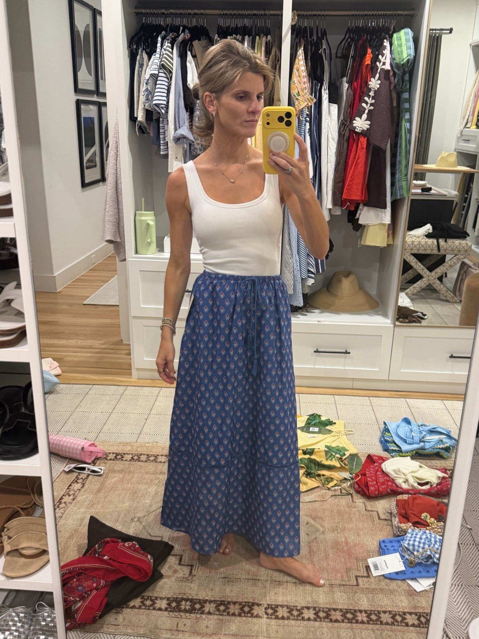 Skirt - wearing XS 
Top - wearing XS