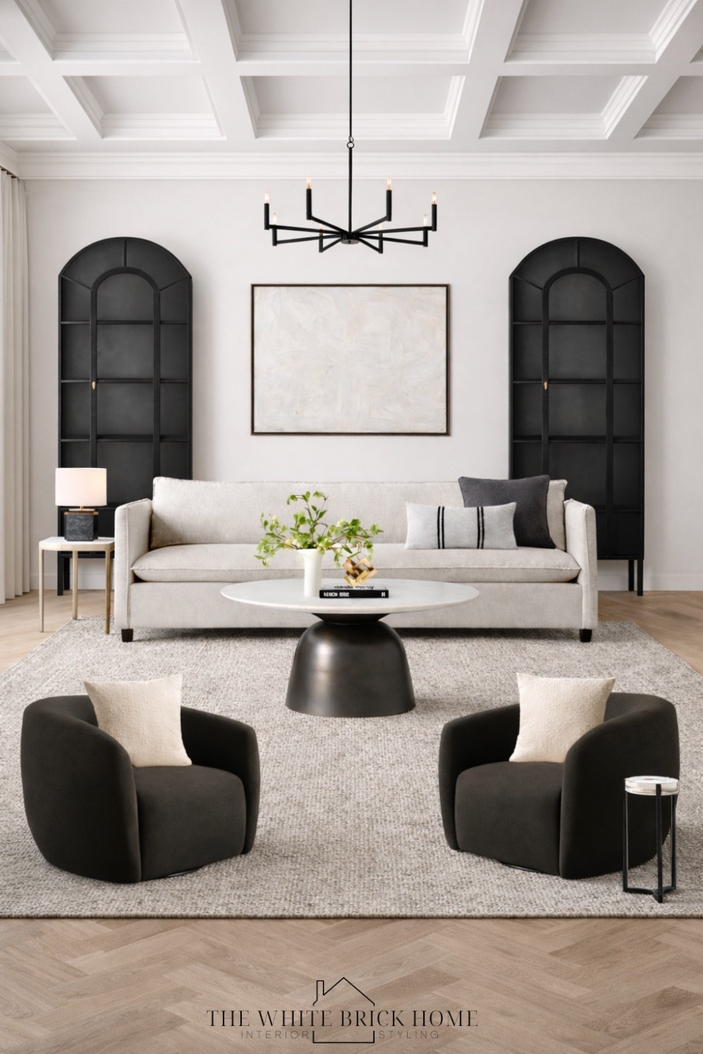 A modern traditional living room that blends sculptural black accents, soft neutrals, and architectural ceiling detail for a space that feels timeless, elevated and chic. 
black

Living room, living room design c living room decor, living room ideas, living room furniture, sofa, sectional, modern, modern home, modern home decor, modern living room ideas, modern chairs, accent chairs, black chandelier, living room lighting, throw pillows, area rug, coffee table, arched cabinets, black and white living room, Wayfair, cb2, pottery barn, west elm 


#LTKSaleAlert #LTKSeasonal #LTKHome