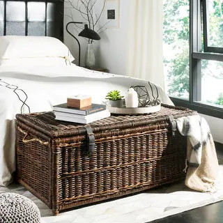 happimess Caden 46" Wicker Storage Trunk, Brown - Butterscotch | Bed Bath & Beyond