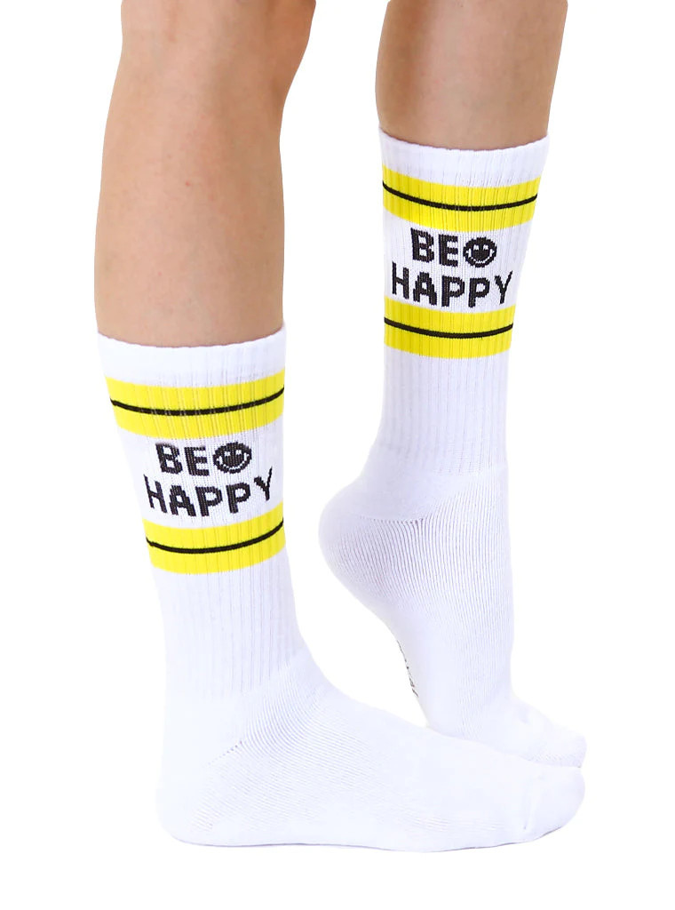 Be Happy Crew Socks | Ascot + Hart