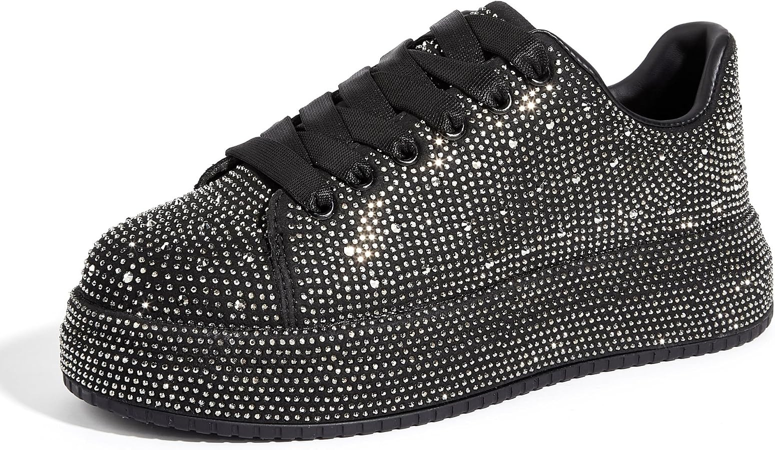 LUCKY STEP Rhinestone Sneakers for Women Platform Sparkly Glitter Bling Tennis Shoes Fashion Beda... | Amazon (US)