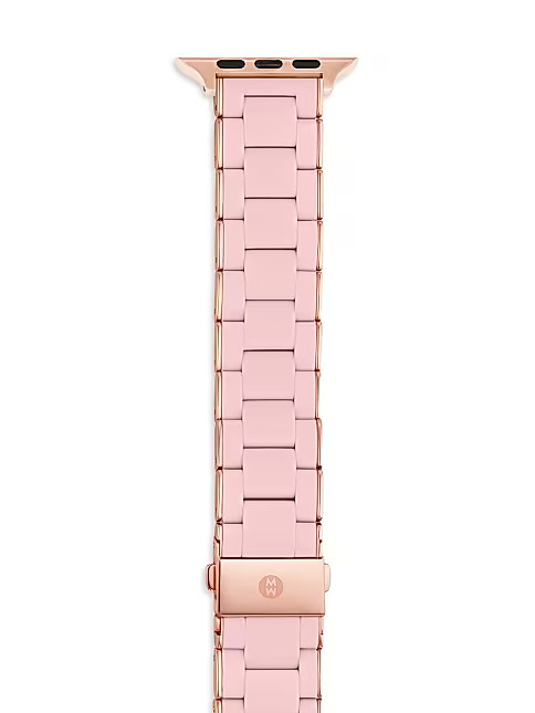 Apple Watch® Rose-Goldtone Stainless Steel & Silicone Bracelet Strap/38/40/41 & 42/44/45/49MM | Saks Fifth Avenue