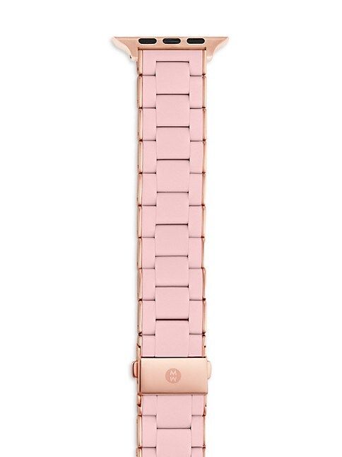 Apple Watch® Rose-Goldtone Stainless Steel & Silicone Bracelet Strap/38/40/41 & 42/44/45/49MM | Saks Fifth Avenue