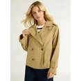 Free Assembly Women’s Cropped Cotton Trench Coat, Sizes XS-XXL | Walmart (US)