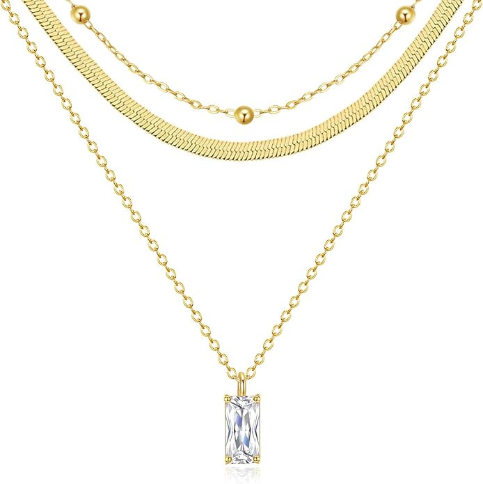 Gold Necklace Jewelry for Women 18K Gold/Silver Plated Snake Chain Necklace Choker Necklaces for ... | Amazon (US)