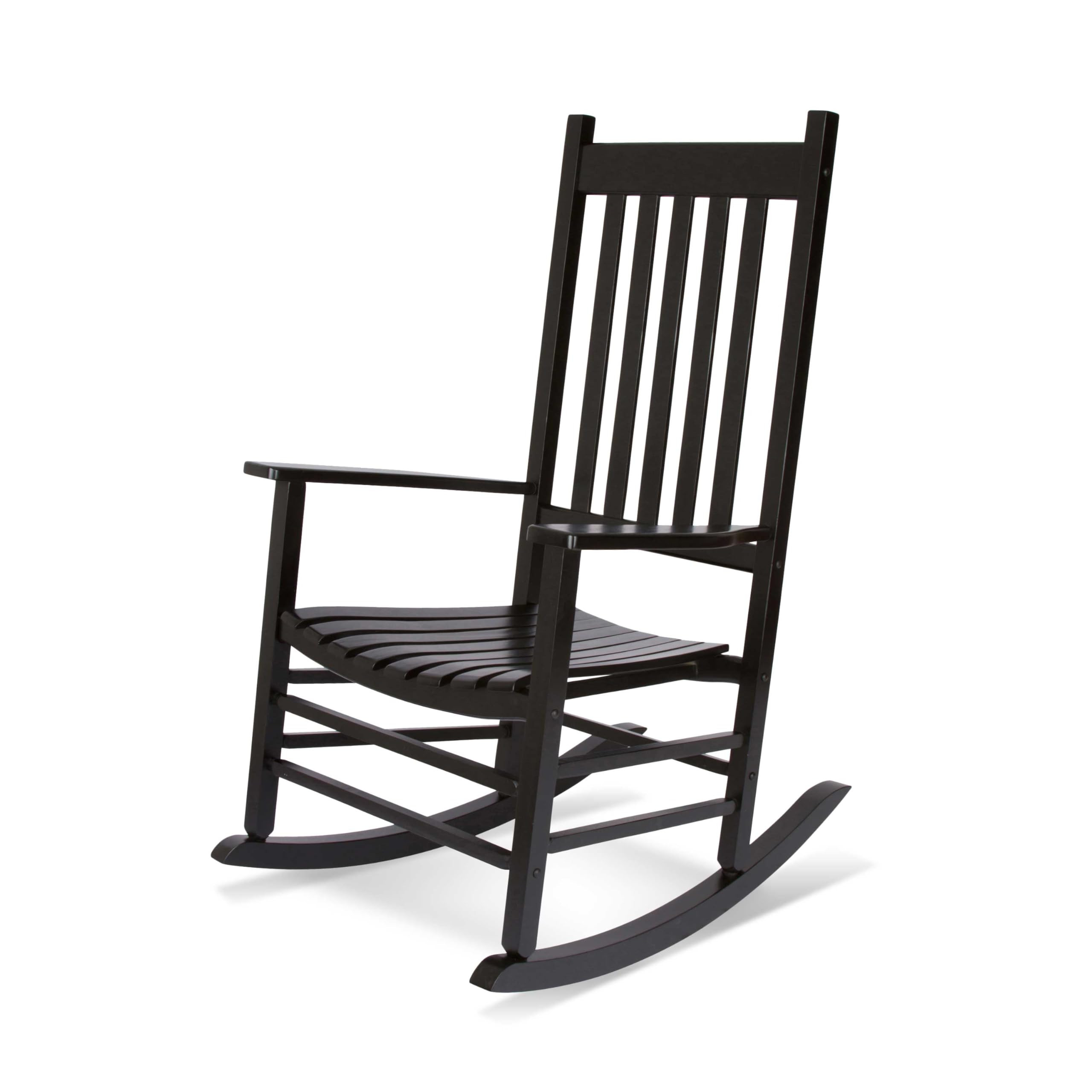 Shine Company Vermont Porch Rocker, High Back Wood Rocking Chair, Black | Amazon (US)