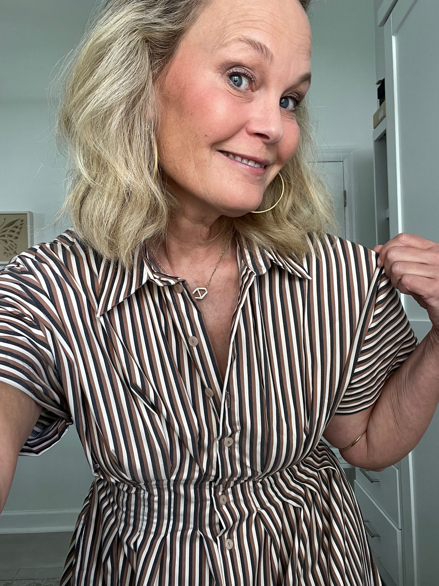 This is the perfect work, play, city dress!!

And it’s striped!!