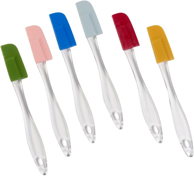 Evelots Set of 6 Mini Silicone Spatulas for Kitchen Cooking & Baking, Small Silicone Cooking Uten... | Amazon (US)