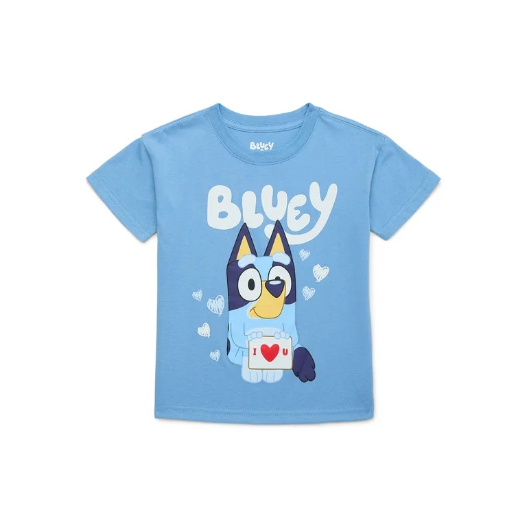 Bluey Toddler Girls Valentine’s Day Graphic Tee, Sizes 12M-5T - Walmart.com | Walmart (US)