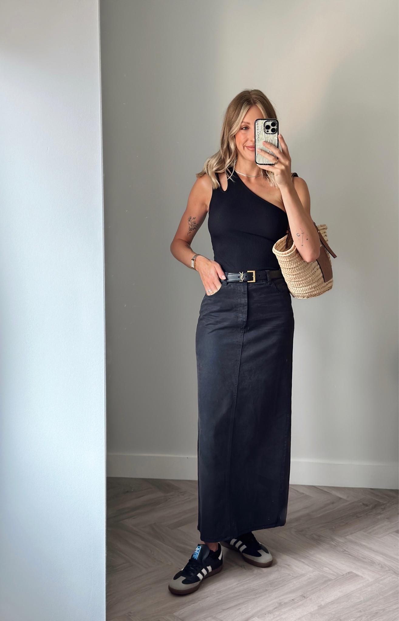 Sundays all black outfit for the summer market 🧺 🖤

Asymmetric top
Ysl belt
Maxi denim skirt
Adidas Samba
Loewe basket bag

#summeroutfit #blackoutfit #maxiskirt #adidassamba 

#LTKshoecrush #LTKitbag #LTKeurope