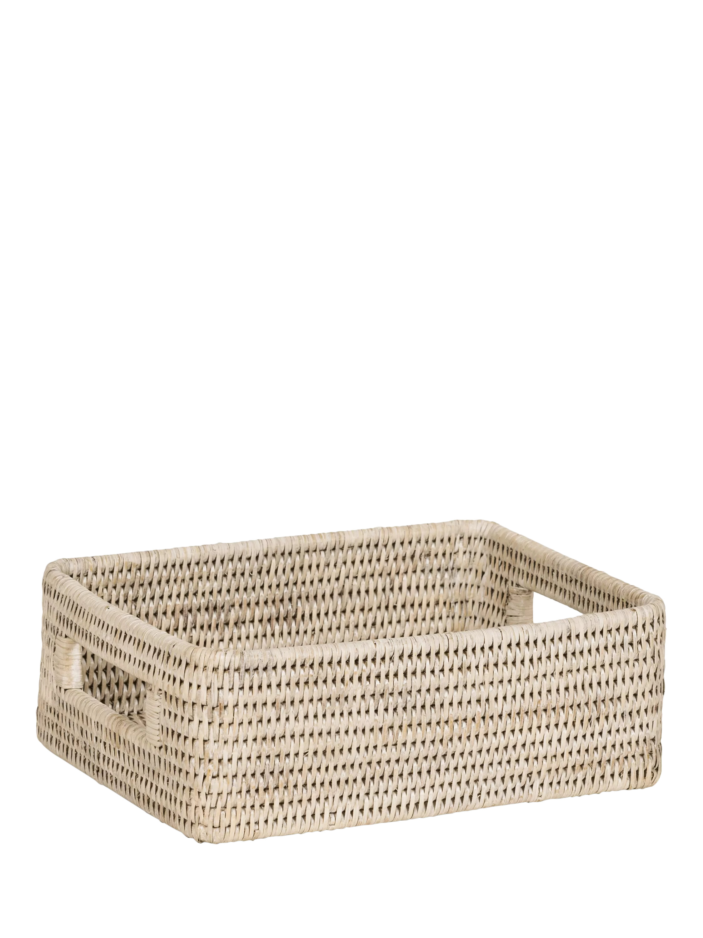 Ashcroft Small Rattan Box Tray, Natural | John Lewis (UK)