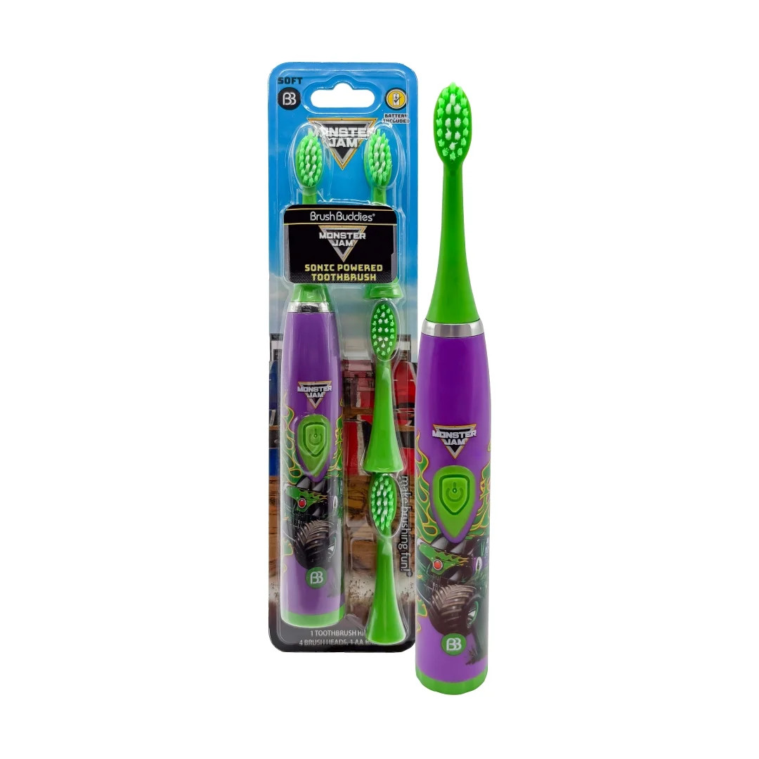 Brush Buddies Monster Jam Sonic Powered Toothbrush with 4 Brush Heads | Walmart (US)