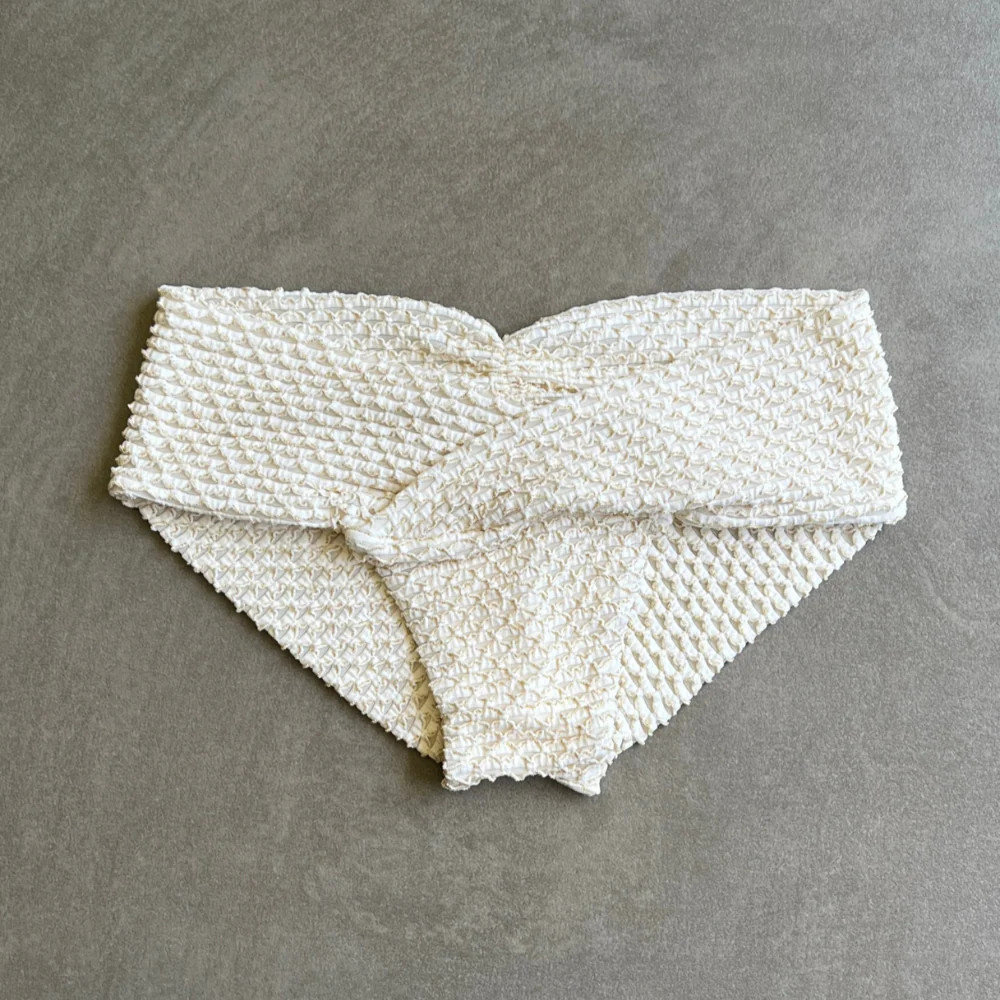 Sparkling Snow Mermaid Weave Textured Melissa Bikini Bottom | MyBrazilianShop