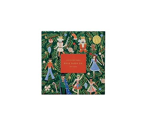 RIFLE PAPER CO. Nutcracker Illustrated Jigsaw Puzzle, 500 Pieces, Full Color, Finished Puzzle Size 21" L x 15" W, Paper Wrapped Gift Box with Gold Foil Accents, Enjoy Holiday Cheer | Amazon (US)
