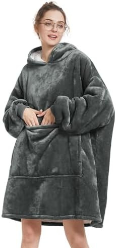 Aemilas Wearable Blanket Hoodie - Warm Sherpa Blanket Sweatshirt as Gifts for Adult Women Mom Men... | Amazon (US)