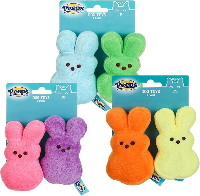 Peeps Mini Plush Bunny Dog Toys - Squeaky Stuffed Animals for Small & Tiny Dogs, Cute Easter Pet ... | Amazon (US)