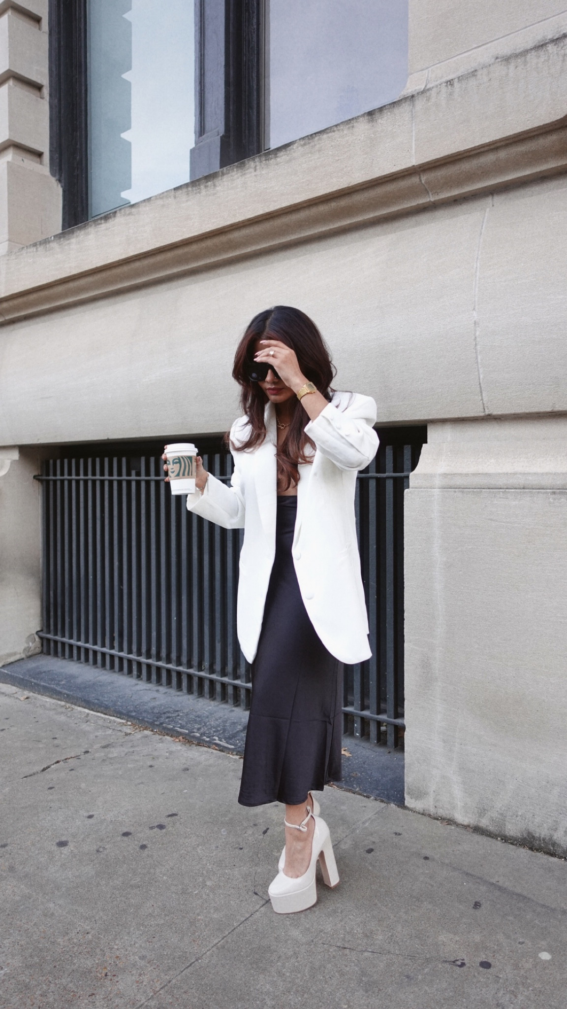 Black satin cut out midi dress, cream colored patten leather platform pumps with ankle straps and 5” heel. Also linked Mg vintage gold Casio  



#LTKSeasonal #LTKunder100 #LTKHoliday