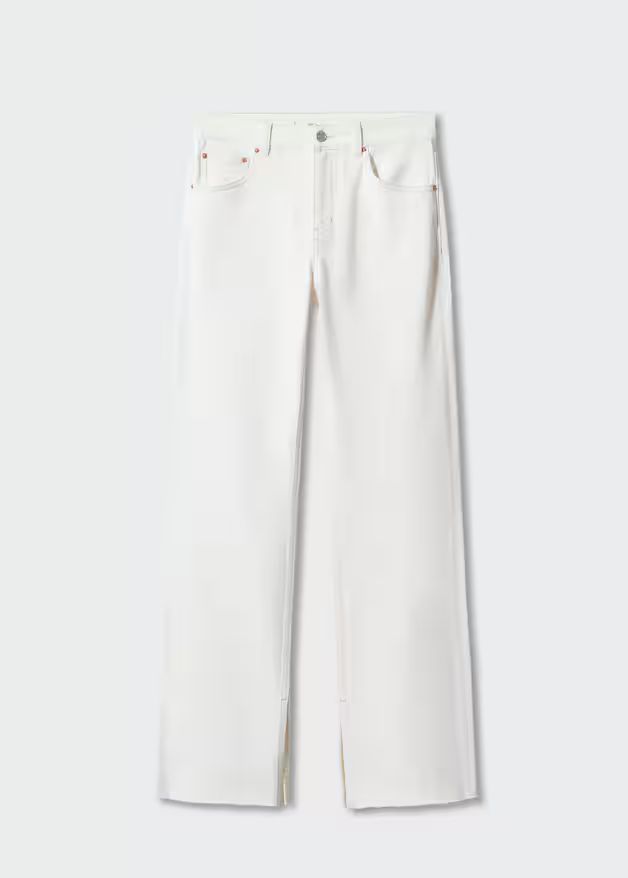 Medium-rise straight jeans with slits -  Women | Mango United Kingdom | MANGO (UK)