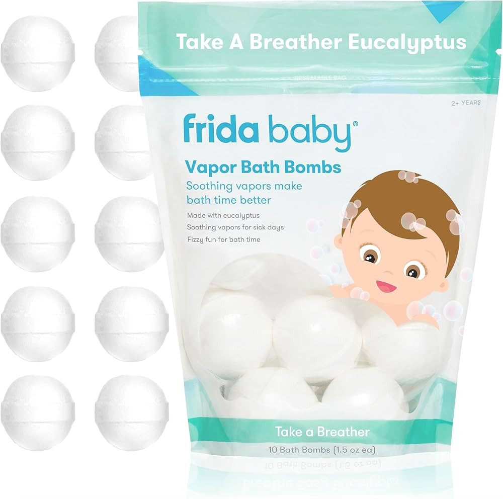 Frida Baby Natural Vapor Bath Bombs for Toddlers & Kids, Eucalyptus Essential Oil Bath Bombs for ... | Amazon (US)