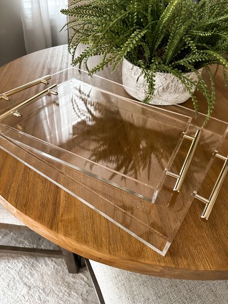 Set of 2 acrylic trays with gold handles are on sale right now for $82.97! ✨

#LTKsalealert #LTKhome #LTKunder100