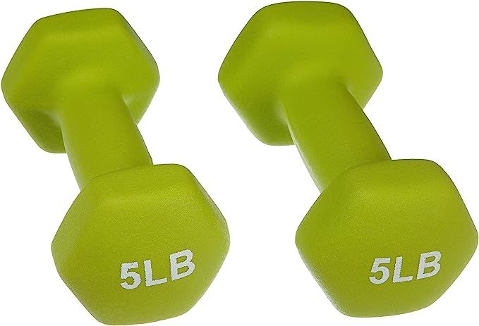 Amazon Basics Neoprene Coated Dumbbell Hand Weight Set | Amazon (US)