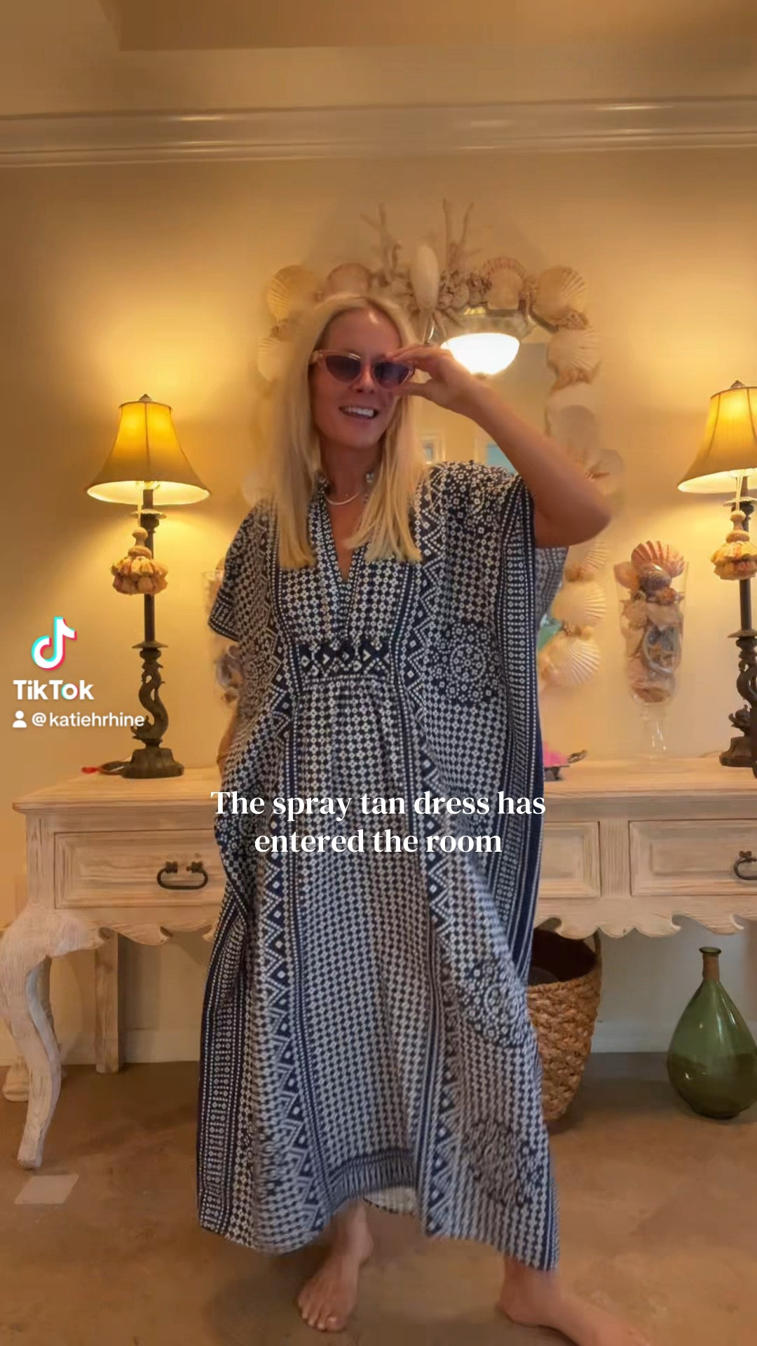 A $25 dupe to a very fun caftan! Have had it for years and always grab for a quick throw on, cover up or everytime I get a spray tan ☀️