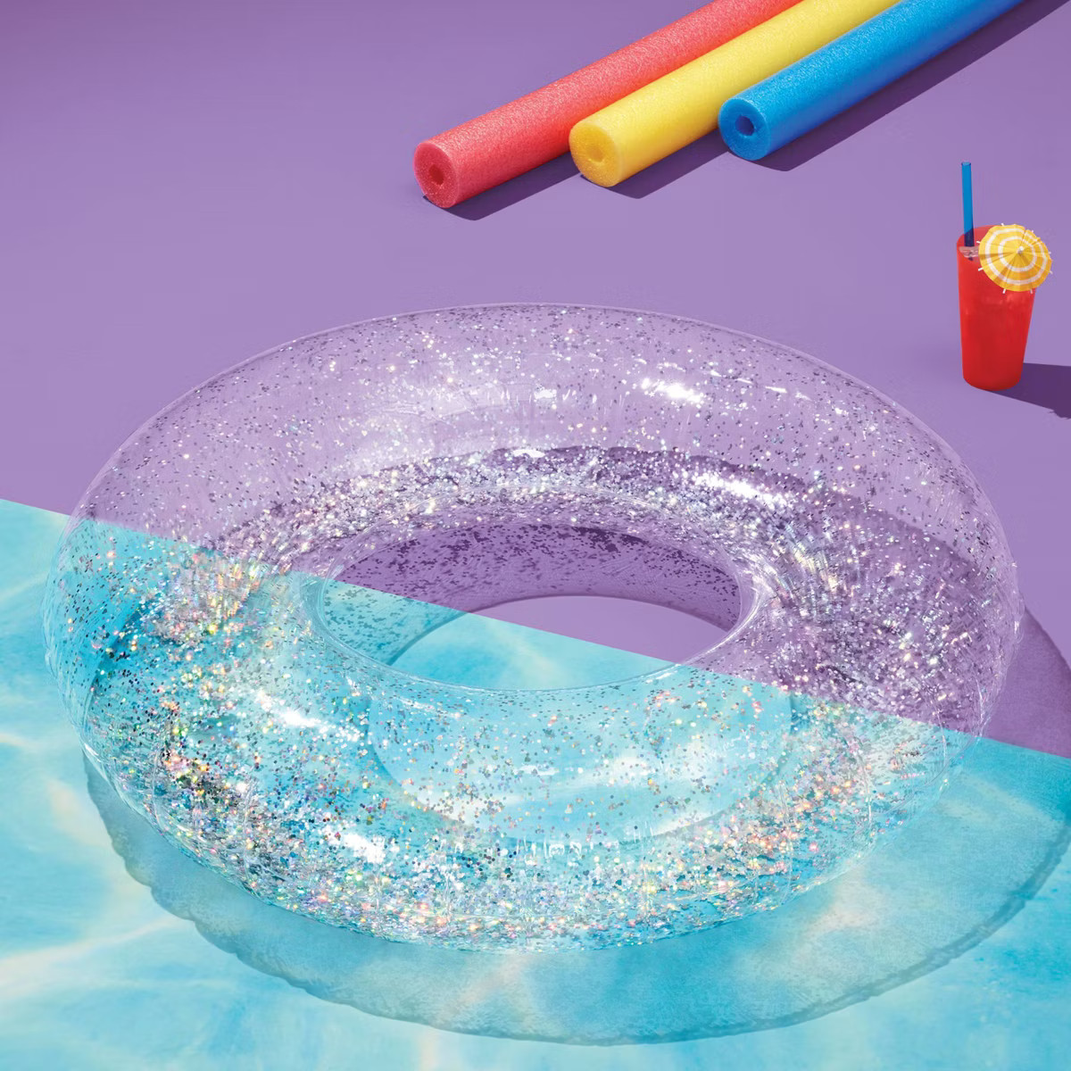 36" Inflatable Glitter Swim Tube - Sun Squad™ | Target