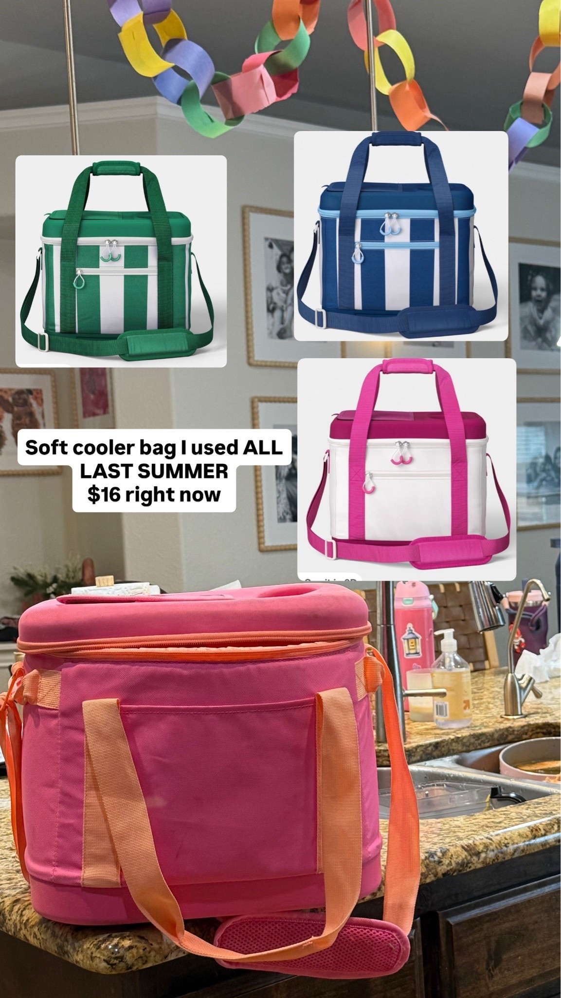 I have last years cooler bag cooler but it honestly used it SOOO much. So much better than a hard plastic one for all the snack boxes and water bottles!