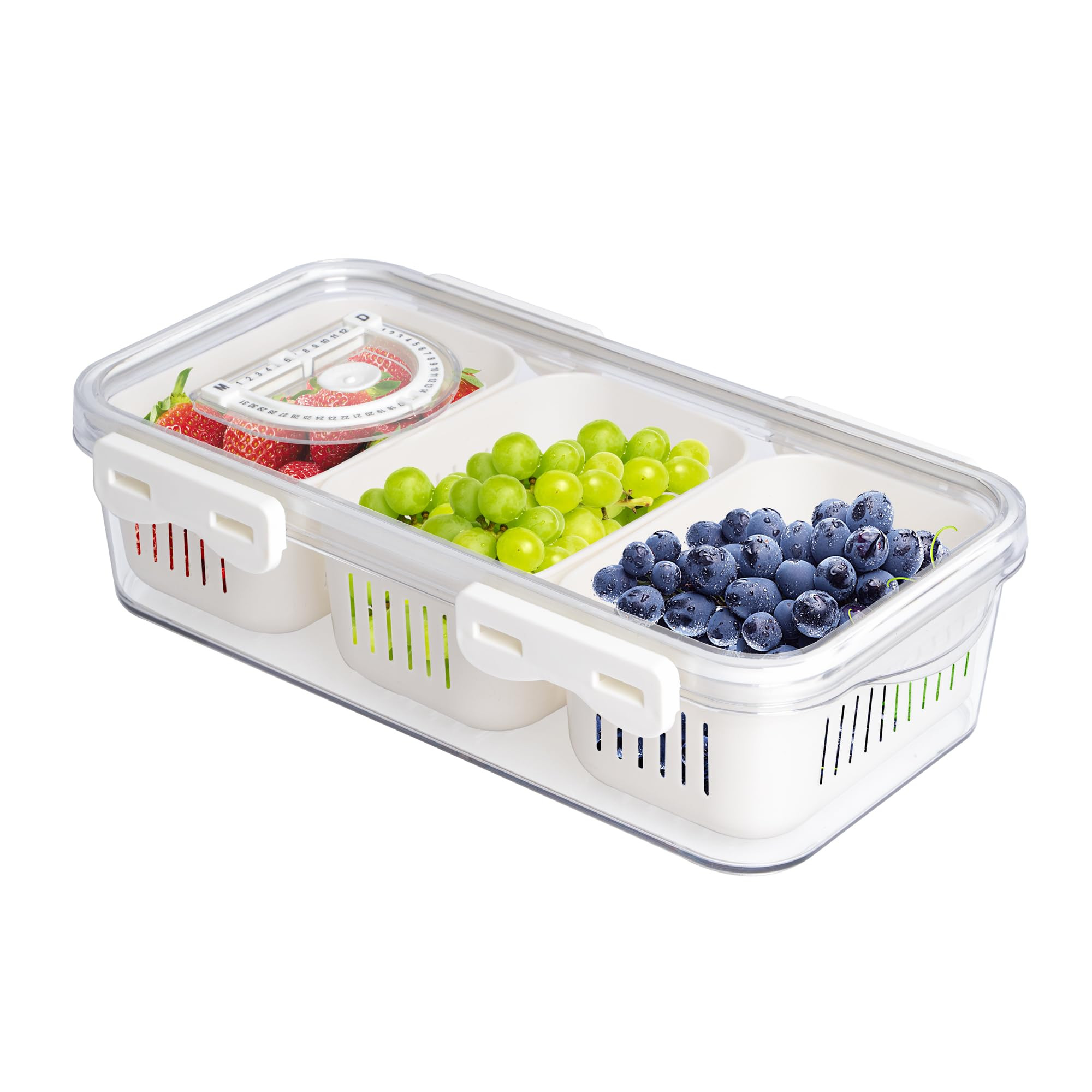 MineSign Divided Snackle Box with Handle Cheese Bacon Storage Container for Refrigerator Stackabl... | Amazon (US)