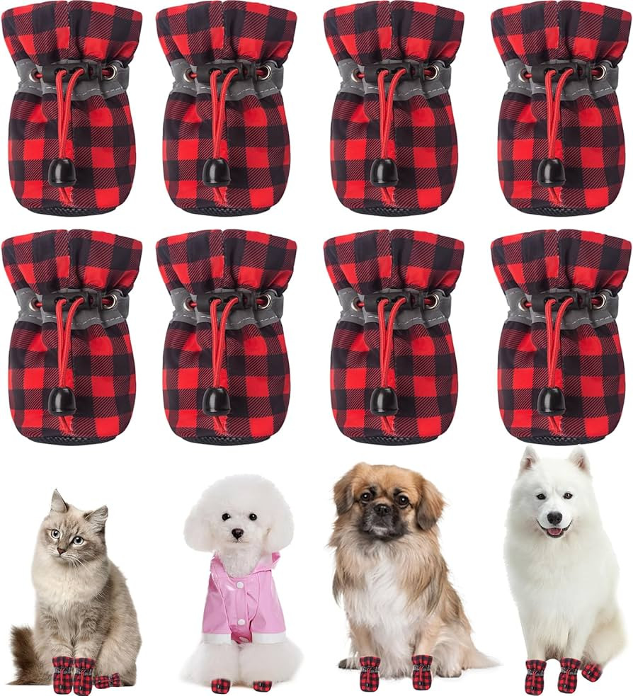 CALHNNA Dog Boots & Paw Protectors Anti Slip Dog Snow Boots for Winter Dog Booties Cat Dog Shoes ... | Amazon (US)