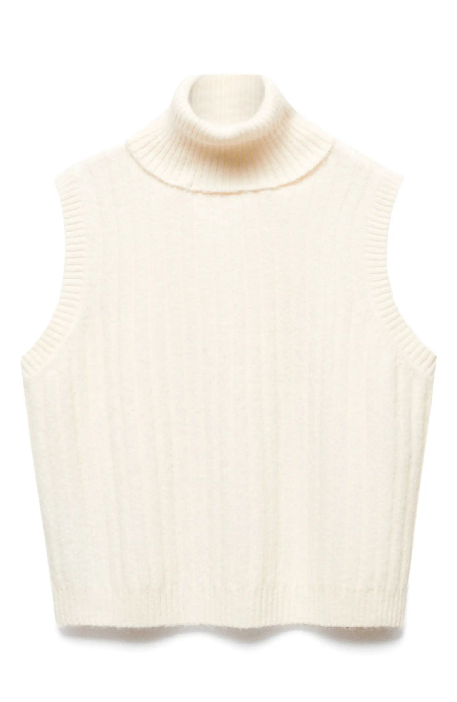 MANGO Rib Sleeveless Turtleneck Sweater | Nordstrom | Nordstrom