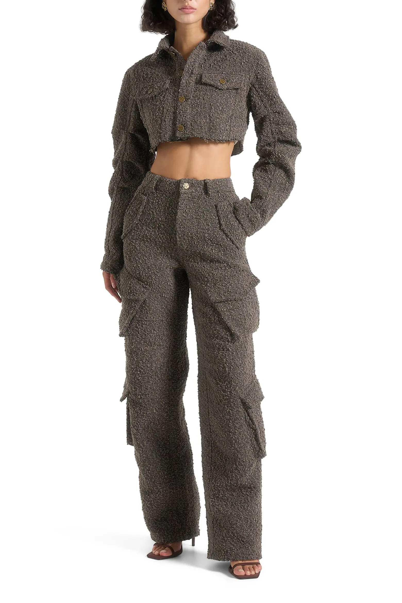 Manière De Voir Catherine Cropped Boucle Denim Jacket (Women) | Nordstrom | Nordstrom