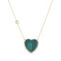 Rarities 18"" Gold-Plated Sterling Silver Gemstone Heart Necklace - Gray/Grey | HSN