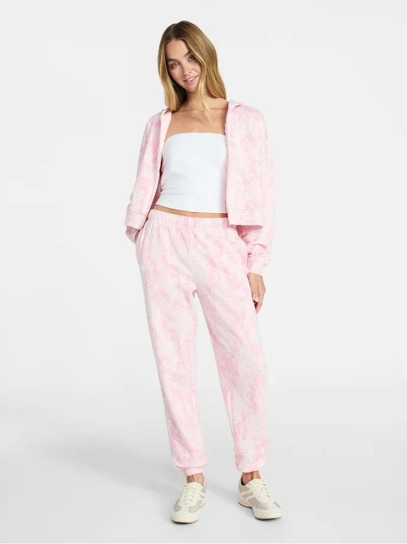 No Boundaries Printed Fleece Joggers, 29'' Inseam, Women's XXS-XXL | Walmart (US)