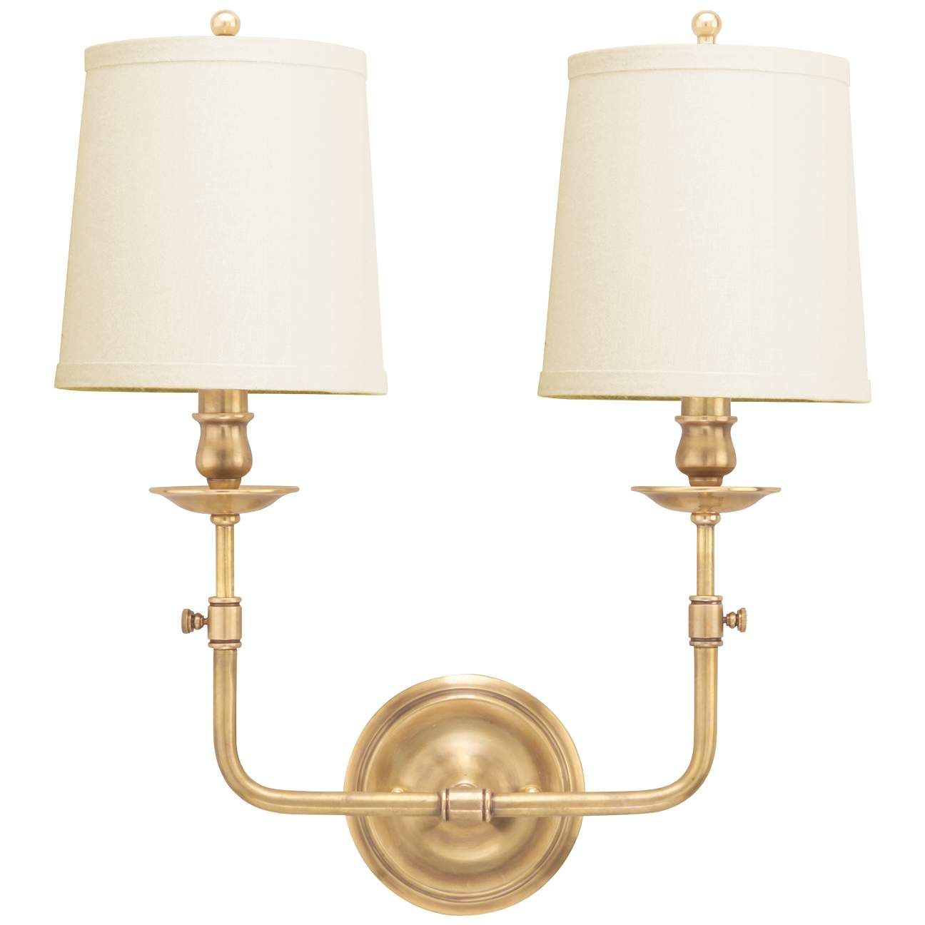 Hudson Valley Logan Adjustable Height 2-Light Aged Brass Wall Sconce - #374G2 | Lamps Plus | Lamps Plus