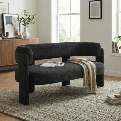 Upholstered Barrel Backrest Loveseat Sofa | Wayfair North America